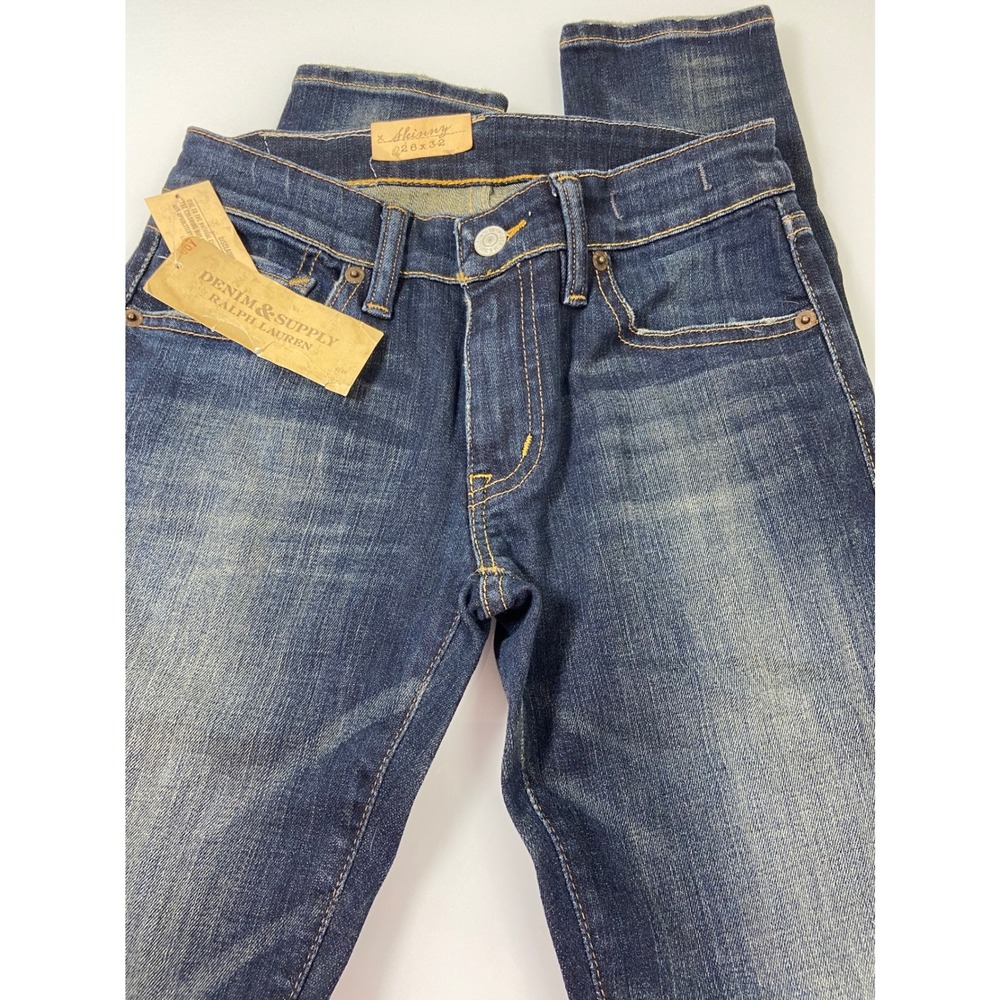 Ralph Lauren Denim & Supply Womens 26x32 ACT(24)  Skinny Blue‎ Jeans Distressed